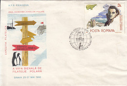 POLAR PHILATELY, YEAR OF PROTECTION OF POLAR REGIONS, SPECIAL COVER, 1990, ROMANIA - Behoud Van De Poolgebieden En Gletsjers