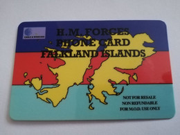 FALKLAND ISLANDS  10 POUNDS  MAP OF ISLANDS  WITH  LOGO C&W   PREPAID   **4418** - Falkland