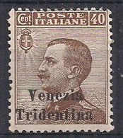 TRENTINO ALTO ADIGE  1918 FRANCOBOLLI D'ITALIA DEL 1901-17 SOPRASTAMPATI SASS. 24 MLH VF - Trentin