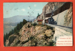 ZGA-12 RARE Chemin De Fer Yverdon Sainte-Croix à La Gare Des Rapilles De Baulmes, Train à Vapeur.Circ. 1914  Dériaz 901 - Baulmes