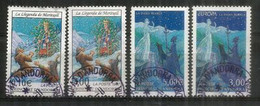 Les Contes (légendes) De Meritxell & De La Dame Blanche. 4 T-p Oblit. 1 ère Qualité, Diff.denominations FF & € Euro - Used Stamps