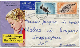 NOUVELLE-ZELANDE THEME OISEAUX LETTRE PAR AVION AVEC AFFR. COMPL. AU DOS DEPART MASTERTON 6 SEP 60 N .Z POUR LA FRANCE - Covers & Documents