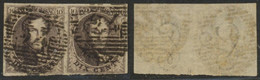 Médaillon - N°3 En Paire (un TP Effleuré) Obl P24 "Bruxelles" - 1849-1850 Medaglioni (3/5)