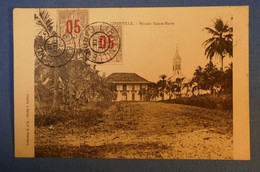 F4 GABON BELLE CARTE 1913 LIBREVILLE POUR DIJON FRANCE + SURCHARGES+ AFFRANCHISSEMENT PLAISANT - Briefe U. Dokumente