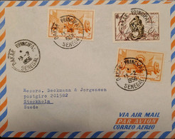 O) 1956 FRENCH WEST AFRICA, COUPLE FEEDING ANTELOPES SCT 60, BAMAKO FOUNTAIN FRENCH SUDAN SCT 45, TO STOCKHOLM - Briefe U. Dokumente