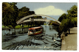 Ref 1441  -  Frith Postcard - River Boat & Suspension Bridge - Bedford - Bedford