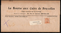 Bande Journal Affranchie Avec 1 C Préoblitéré Bruxelles 1919 Envoyé Vers Jodoigne - Roller Precancels 1910-19