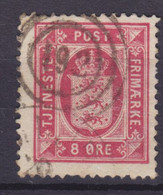 Denmark Service 1875 Mi. 6 Y A    8 Øre Wappen Number Cancel '192' Dampskibs Post Ekspedition 'Steamer Post' No. 6 - Dienstmarken