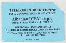 ALBANIA - Albanian ICEM - Light Blue (3 Mm) , 50 U, Tirage 10.000, Used - Albanie