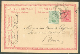 AMBULANT N°137 En Complément Sur E.P. Carte 10 Centimes Em. 1915, Obl; Sc AMBULANT POPERINGHE-BRUSSEL (BRUXELLES) du 19 - Ambulants