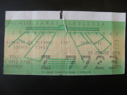 Billet Ticket Concert J Hallyday Paris Bercy 4/10/87 - Konzertkarten