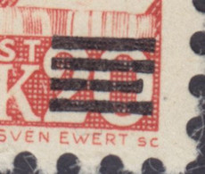 Denmark 1955 Mi. 361 I    30 Auf 20 Ø Overprint Aufdruck '30' & Beams ERROR Variety 'Broken 3rd Beam' SAVA 363a A, MNH** - Plaatfouten En Curiosa