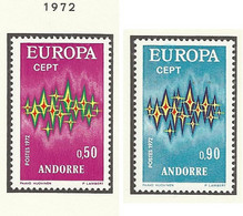 ANDORRE EUROPA 1972 N° 217 218 NEUFS * Avec Charnière MH - Other & Unclassified