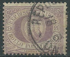 1894-99 SAN MARINO USATO STEMMA 20 CENT - RD44-5 - Used Stamps