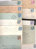 Lot 18 Enveloppes Affranchissement Marianne Gandon Divers Types Et Oblitérations Dont 718A Seul - 1921-1960: Modern Period
