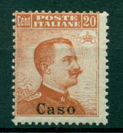 V9224 ITALIA OCCUPAZIONI EGEO CASO 1917 Senza Filigrana Sovrastampato, MH* S. 9, Val. Cat. € 180, Buone Condizioni (MC) - Egeo (Caso)