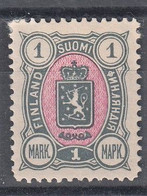 FINLANDIA 1889-95  1 MARK GRIGIO ROSA  OTTIME CONDIZIONI MLH - Unused Stamps