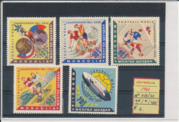 MONGOLIA- 1962 N° 248/52 MNH - 1962 – Chile