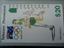 AUSTRALIA  USED CARDS  SPORTS OLYMPIC GAMES BARCELONA 1992 - Olympische Spelen