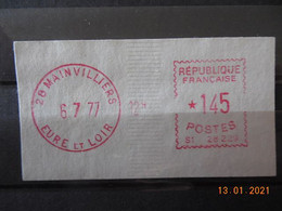 Vignette D'affranchissement Du Bureau De Mainvilliers 1977 - 1969 Montgeron – Papier Blanc – Frama/Satas