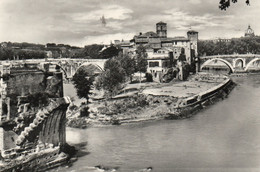 ROMA-ISOLA TIBERINA 1957 VERA FOTO - Fiume Tevere