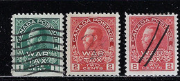 CANADA 1915 SCOTT MR1,MR2,MR2A  CANCELLED - War Tax