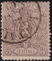 Belgie   .   OBP    .    25A (2 Scans)    .     O    .    Gebruikt    .   /   .    Oblitéré - 1866-1867 Piccolo Leone