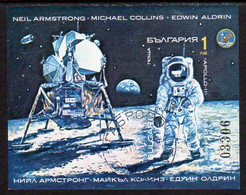 BULGARIA 1990 Space Exploration  Block Used.  Michel Block 213A - Oblitérés