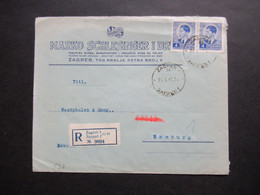 Jugoslawien 1940 Zensurbeleg / OKW Zensur Einschreiben Zagreb 1 Nach Hamburg Umschlag Marko Schlesinger - Lettres & Documents
