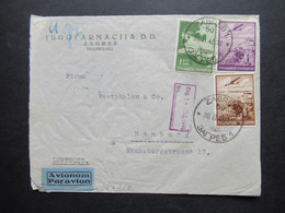 Jugoslawien 1940 Zensurbeleg / OKW Zensur / Mehrfachzensur Luftpost Jugofarmacija D.D. An Westphalen & Co. In Hamburg - Briefe U. Dokumente