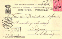 Luxemburg, Bahnpost / Ambulante, Echternach - Ettelbruck, 1903 - Autres & Non Classés