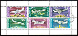BULGARIA 1990  Passenger Aircraft Sheetlet Used.  Michel 3858-63 Kb - Oblitérés