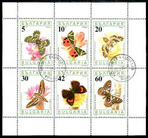 BULGARIA 1990  Butterflies Sheetlet Used.  Michel 3852-57 Kb - Gebruikt
