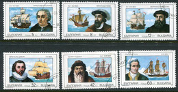 BULGARIA 1990 Maritime Explorers Used.  Michel 3814-19 - Used Stamps