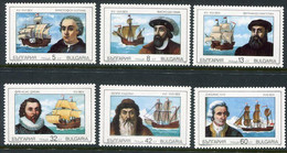 BULGARIA 1990 Maritime Explorers  MNH / **.  Michel 3814-19 - Unused Stamps