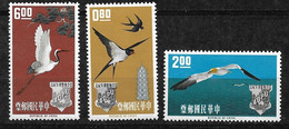 Formose Taïwan N°434 à 436 Oiseaux  Neufs  * *  Et *  B/TB= MNH/MH F/VF    Voir Scans  - Neufs
