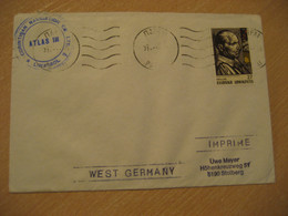 ATLAS III Corinthian Navigation CO LTD Limassol Cruise Ship Cover Paquebot PATRAI 1984 Cancel GREECE - Covers & Documents