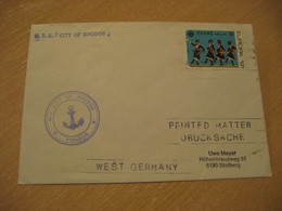 MV CITY OF RHODOS Cruise Ship Cover Paquebot PIRAEUS 1981 Cancel GREECE - Covers & Documents