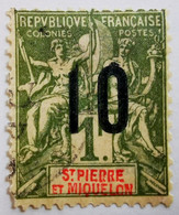 Saint-Pierre-et-Miquelon - Colonies Françaises - 1912 - Y&T N°104  "Chiffres Espacés"  /0/ - Other & Unclassified