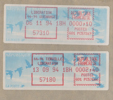 Timbres De Distributeur - 1994 Guenange - Terville - 44 - 94 - Liberation - RARE - 1990 Type « Oiseaux De Jubert »