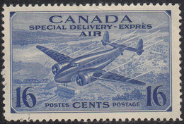 Canada 1942 Unused Sc #CE1 16c Trans-Canada Airplane - Sellos Aéreos Semi-oficiales