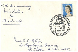 (EE 33) Australia - 1969 - Minlaton To Adelaide 1st Air Mail 50th Anniversary - Non Classificati