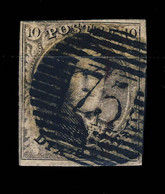 BELGIQUE / BELGIUM Ca.1851/8 Oblit. à Barres "75" LOKEREN Sur N°6A 10c Brun B/TB - Postmarks - Lines: Perceptions