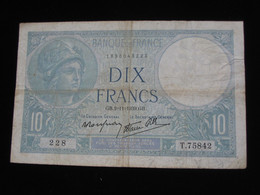 10 Dix Francs Minerve Type 1915 Modifié  2=11=1939   **** EN ACHAT IMMEDIAT **** - 10 F 1916-1942 ''Minerve''