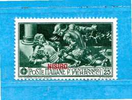 (Riz) Colonie Italiane  **- 1930 - EGEO - NISIRO. FERRUCCI. 25 CENT.  Unif. 13.   MNH - Egée (Nisiro)