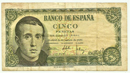 ESPAÑA - 5 Pesetas - 10.08.1951 - Pick 140 - Serie W - Jaime Balmes - 5 Pesetas