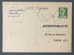 France Entier Carte N°1010-CP1 19.3.1956 - TAD C.P.N°7 - (B3620) - Bijgewerkte Postkaarten  (voor 1995)