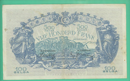 500 Francs - Belgique - 21 Avril 1938 - N° 13421159 / 537W159 - TB + - - 500 Francs-100 Belgas