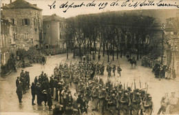 Vergaville * Vic Sur Seille * Carte Photo * Départ Du 119ème Régiment * Place Du Village - Vic Sur Seille