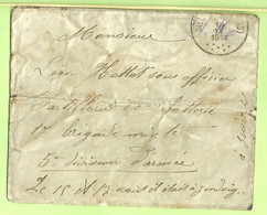 Brief Stempel NIEUWERKERKE (WAAS) Op19/9/1914 Naar "Sous Officier..." Stempel PMB 5 (2381) - Zone Non Occupée